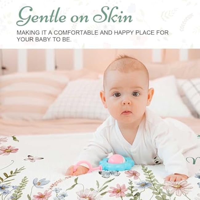 Wildflower Baby Month Blanket for Boys - Soft, Personalized, Floral 'Boho' Newborn Photography Shower Gift Blanket