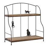 Mikinona Katzenfreundliches Aufbewahrungsregal Doppelschichtiger Organizer für Badezimmer und Stilvolles Metallregal für Kosmetische Aufbewahrung und Kreative Dekoration