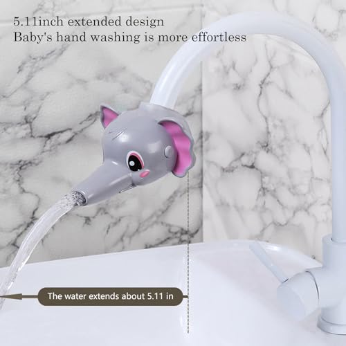 Image of Faucet Handle Extender Set, Faucet Extender for Kids Child Sink Extender Kids Hand Wash Helper Faucet Extender for Bathroom Sink-Grey
