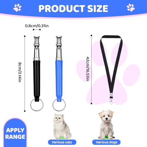 GUTERTOP Hundepfeife Hochfrequenz Lautlos, Hundepfeifen Rückruf Lautlos, Hundepfeife Gegen Bellen und Trainieren Sie Ihren Hund mit Einem Schlüsselband