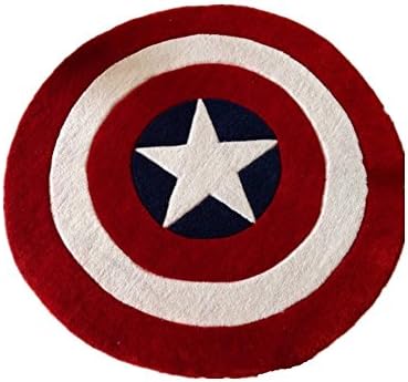 Norson Round Rugs Captain America Shield Carpet Office Circular Mats Circular Living Room Bedroom Carpet (120cmX120cm)