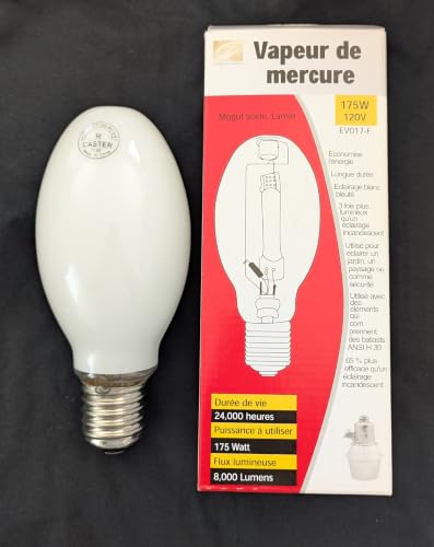 CORDELIA LIGHTING 175W Mercury Vapor Lightbulb,Mogul Base, 120V Energy Saver Frosted