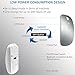 Bluetooth Wireless Mouse for MacBook Air Mac Pro Laptop Computer iPad Pad PC Laser Optical Rechargeable Mini Slim Silent Mouse Widely Used Desktop Hp iMac (Silver)