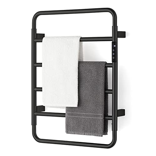 Ssww Towel Warmer Heated Towel Rack Wall Mounted, Stainless Steel Towel Heater For Bathroom 6 Bar Matte Black #TOP2