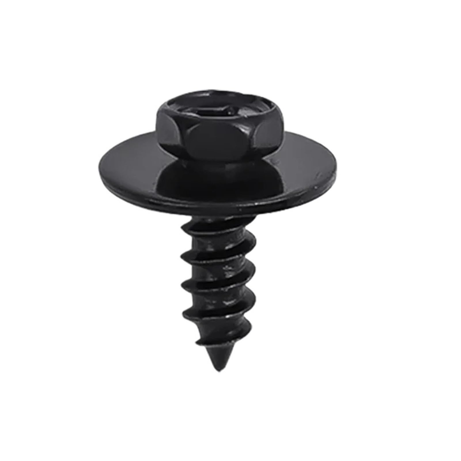Fdcskinx 10Pcs Automotive Hexagonal Head Self-Tapping Screws Car Fenders Splash Seal Guards Rivet Clip Fasteners Plastic Buckle(10Pcs)