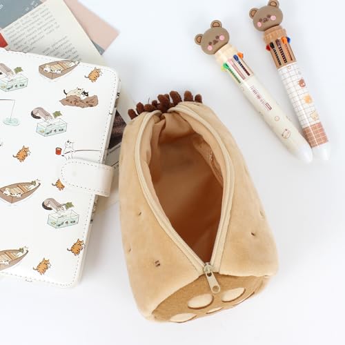 Image of Minache Women Plush Stationery Pouch Pen Pencil Case Ladies Cosmetic Bag