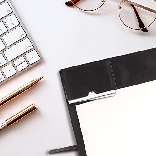 Samsill Notebook Portfolio - Business Portfolio For Women, Notebook Holder With Zipper Accessory Pocket, Refillable 5X8 Notepad, Black #TOP4