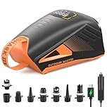 OutdoorMaster Shark 3 Paddle Board Pump Electric - 3'50" Fast Inflation, 20PSI 74Wh Rechargeable SUP Air Pump- Auto-Off & Deflation, 12V/15.8V DC & Type-C Input, 8 Nozzles for Inflatables, Boats,Kites