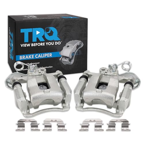 Image of TRQ Rear Brake Caliper Set Zinc Coated Brackets Compatible with 2012-2017 Kia Rio