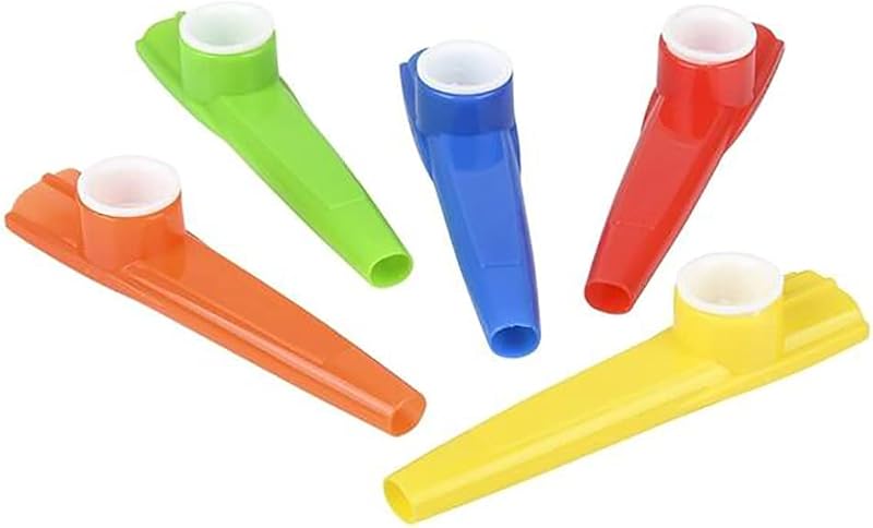 12-Count Plastic Kazoos Musical Instruments with Kazoo Flute Diaphragms for Gift, Prize and Party Favors (12-Pack)