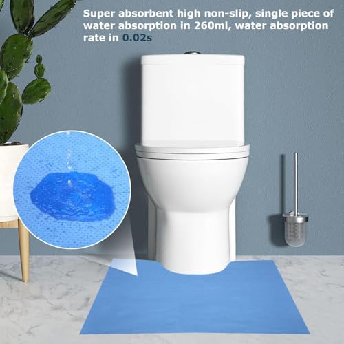 Image of Upgraded 25 Pack Disposable Toilet Mats,Super Absorbent & Non-Slip Pads for Bathroom Floor,U-Shaped Toilet Training Mat for Kids & Adults,Potty Training Rug,Around Toilet Urine Protector 24 inchx22 inch
