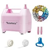 Tuomico Pale Lilac Electric Balloon Pump with Two Inflating Modes 110V Portable Dual Nozzles Balloon...