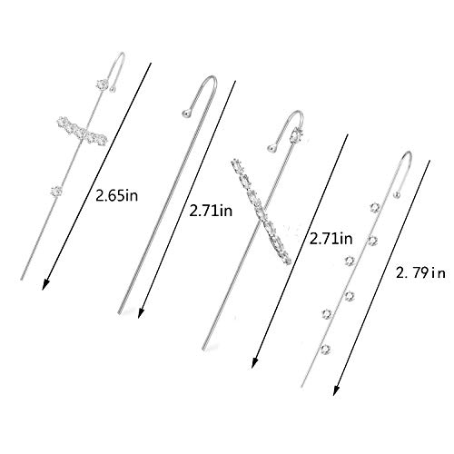 Ear Wrap Crawler Hook Earrings For Women Gold Piercing Ear Climbers Hook Silver Cuff Earring Gifts For Teen Girls #TOP5