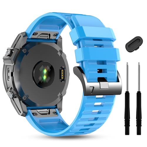 Image of Silicone Band for Garmin Enduro 3 2 /Fenix 8 pro /tactix 8 AMOLED 51mm /Fenix 7X /6X pro sapphire solar /5X plus, 26mm Quickfit Sprot Watch Strap Replacement for Descent Mk2i /3i /epix Pro /quatix 8 51mm