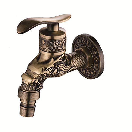 Grifo de jardin decorativo para lavabo y fregadero exterior en bronce antiguo