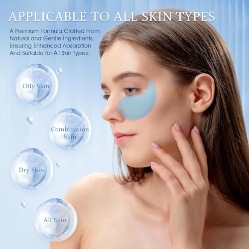 YOYORY Under Eye Patches - Eye Gel Masks for Wrinkles, Dark Circles, Puffy Eyes, Fine Lines, Eye Bags Treatment with Hyaluronic Acid Collagen, Moisturizing Hydrating 60Pcs,Blue