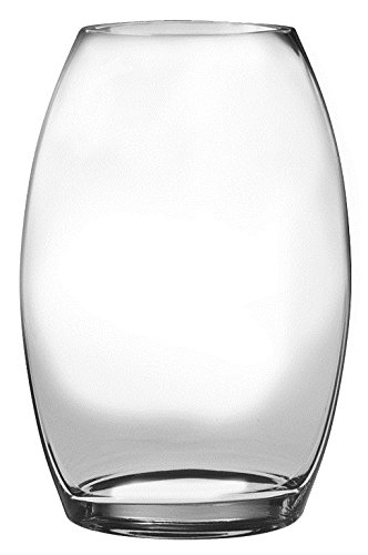 Barski - Handmade Glass - Oval Shaped Vase - Clear