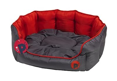 Petface Waterproof Oxford Dog Luxury Oval Dog Bed, Red, X-Large