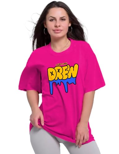 Image of LEOTUDE Women's Short Sleeve with Round Neck, Oversized Longline Drop