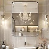 Forypretty Modern Rectangular Framed Metal Mirror, Wall Mount, Bathroom