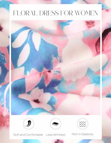 Image of DRESSTELLS Women's Cocktail Dress Summer Wedding Guest Party Vintage 3 /4 Bell Sleeve V Neck A-Line Dress