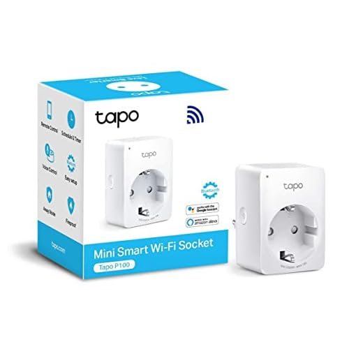 TP-Link TAPO P100 - Wi-Fi Mini Smart Plug, ideal para agendar ligar/desligar y economizar energía, si necesita HUB, compatible con Alexa y Google Home, cor branca