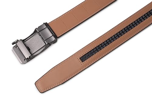 Image of Men's Belt, Ratchet Dress Casual Belt with Adjustable Automatic Buckle Trim to Fit