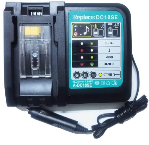 DC18SE for Makita DC18SE Car Battery Charger to Charge Makita 18v BL1835B BL1845B BL1845 BL1820 BL1820B BL1815 BL1815B BL1835 BL1840 BL1840B...