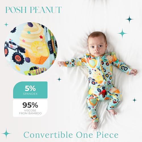 Image of Posh Peanut Convertible Baby Sleepers - Footless Baby Pajamas with 2 Way Zipper for Easy Diaper Changes