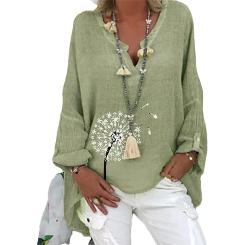 Zestion Jersey con Cuello en V para Mujer, Camiseta con Estampado a la Moda, cómoda, de Gran tamaño, Tendencia de Personalidad, Top Informal Que combina con Todo L Cover