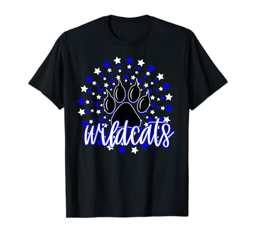 Wildcats School Spirit Blue Wildcat Pride Elementary Teacher T-Shirt