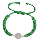 Dcaknri Cuerda ajustable cruzada vintage Benedict tejida a mano con nudo plano para bautizo, joyería de fe, talla única, como se describe