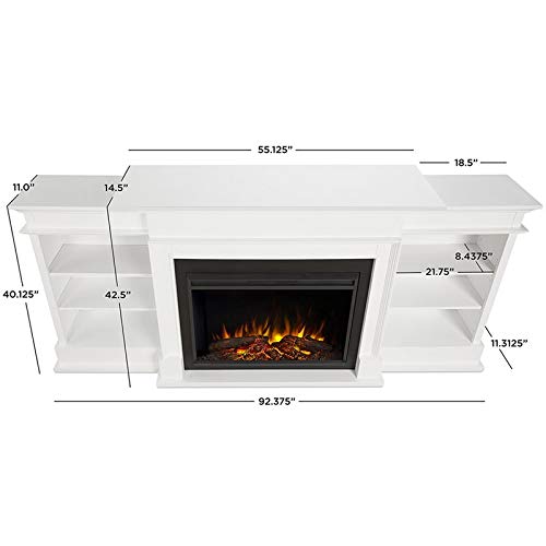 Bowery Hill Contemporary Electric Wood Fireplace Mantel Heater Tv Stand With Remote Control, Adjustable Led Flame, 1500W In White #TOP7