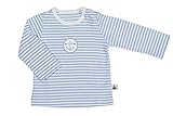 Hansekind T-Shirt Langarm, Ankerdruck, hellblau-gestreift 62-68 für Kinder/Babys