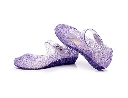 Sittingley Girls Princess Blue Sandals Elsa Mary Jane Dance Party Cosplay Birthday Shoes For Little Girls Toddler (Purple, Numeric_13) #TOP5
