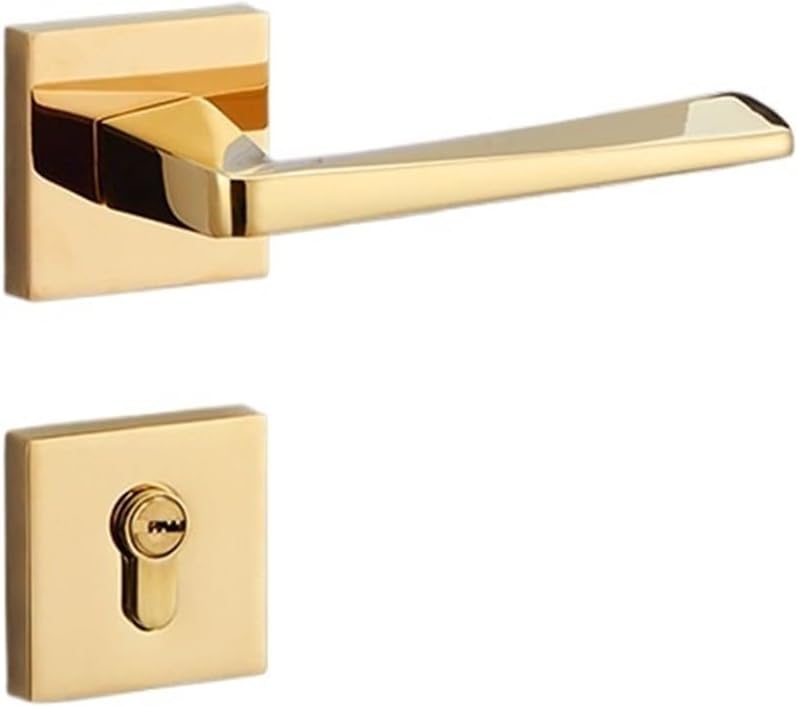 Golden Split Lock Indoor Door Lock zinc Alloy Silent Magnetic Suction Light Luxury Solid Wood Door Bedroom Door Lock(Type F)