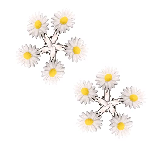 10Pcs Little Daisy Hair Clips Flower Hair Barrettes Hair Pins Alligator Clip Hair Clips Bride Head-Wear Edge Clip Clamps Wedding Hair Accessories For Women (White) #TOP2