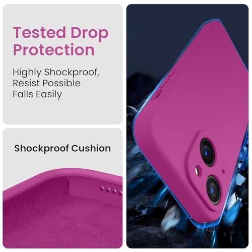 Image of FireNova Designed for iPhone 15 Case, Silicone Upgraded [Camera Protection] Phone Case, Soft Anti-Scratch Microfiber Lining Inside, 6.1 inch, Shocking Pink