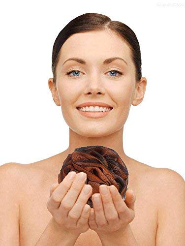 Loofah Bath and Shower Sponge Pouf,Mesh Brush Ball Exfoliating Body Scrubber Ball Pack of 4(60g/pcs)