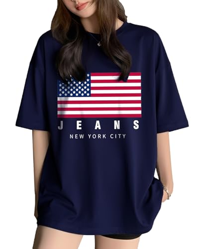 Image of AUSK Oversized Front Printed Loose Fit T-Shirt for Women || Tshirt for Girls