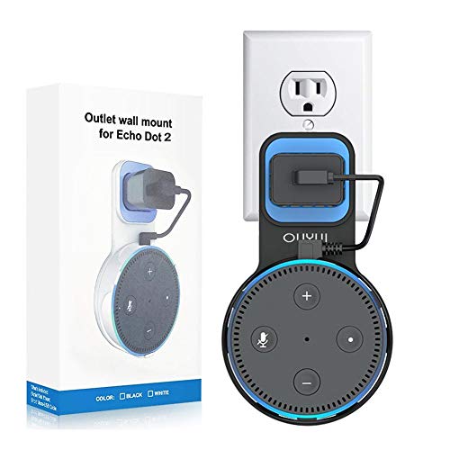 OUYUI Wall Mount Hanger Holder for Dot 2nd Generation Without Messy Wires, Short Charging Cable Included (Black)