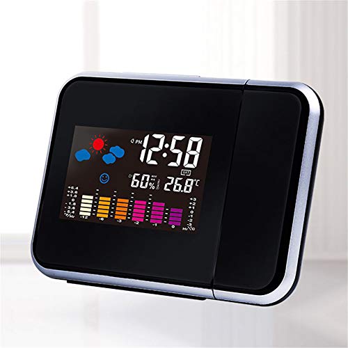 Maserfaliw Projection Clocks Led Color Screen Backlight Weather Home Office Digital Alarm Clock Black #TOP6