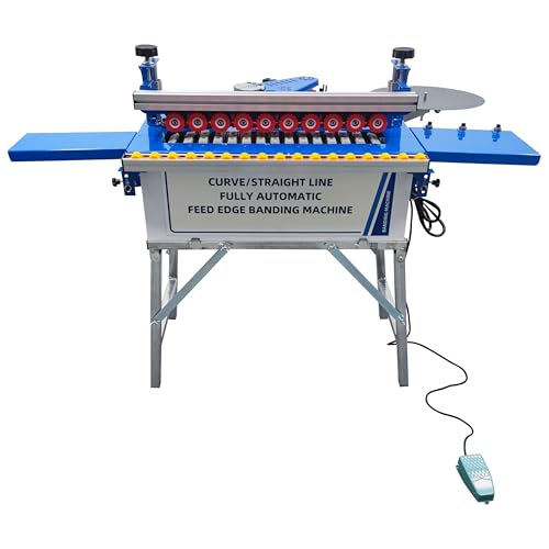TECHTONGDA Woodworking Edge Bander Automatic Edge Banding Machine for Straight and Curved Edges, Flush End Matching, Double-sided Gluing, Automatic Trimming