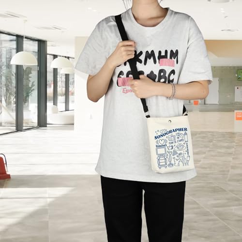 POFULL Sonography Graduate Gift Ultrasound Techn Gift Radiologist Gift Sonographer Crossbody Bag4