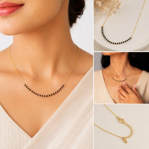 Image of Gold Plated Stylish Trendy Mangalsutra For Women Without Pendant