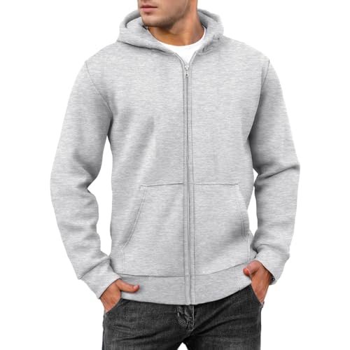 evzosrz Mens Full Zip Hoodies Fleece Lined Baggy Hooded Sweatshirts Casual Athletic Long Sleeve Pullover Hoodie with Pockets2