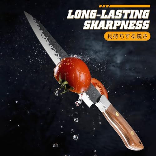 Huusk Japanese Chef Knife 8 inch, Hand Forged Kitchen Knives with Ergonomic Full Tang Handle, High Carbon Steel Cooking Knife for Home Kitchen, BBQ, Camping, Christmas Gifts for Man - 2