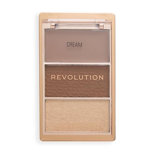 Revolution The Bronze Icon, Highly Pigmented Bronzer Makeup Palette, Infused with Hyaluronic Acid for Glowing, Hydrated Skin, Golden Medium, 10g
