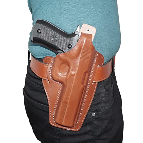 Koltster Alis30306 2 Slot Pancake Leather Holster Thumb Break Rh With Double Magazine Pouch Fits Beretta 92 92F 96 B803 Taurus 92&99 Handmade! (Brown) #TOP4