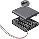 CABLEPELADO Batteriehalter mit ON/OFF-Schalter, AA-Batteriehalter, inklusive 200-mm-Kabel, Gesamtspannung: 6 V (1,5 V pro Batterie), geeignet für 4 LR6 AA-Batterien (FR6, HR6, LR6)
